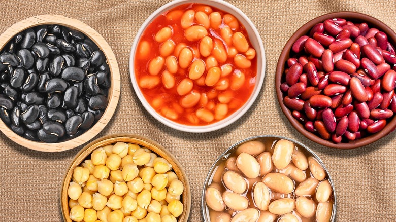 various cooked beans