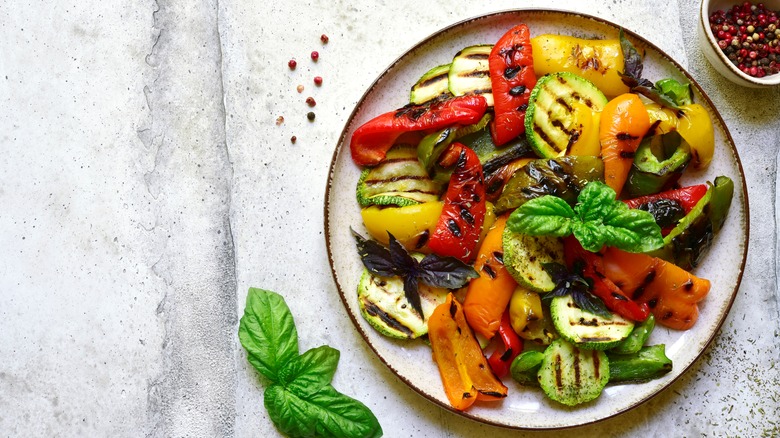 Plate of grilled veggies