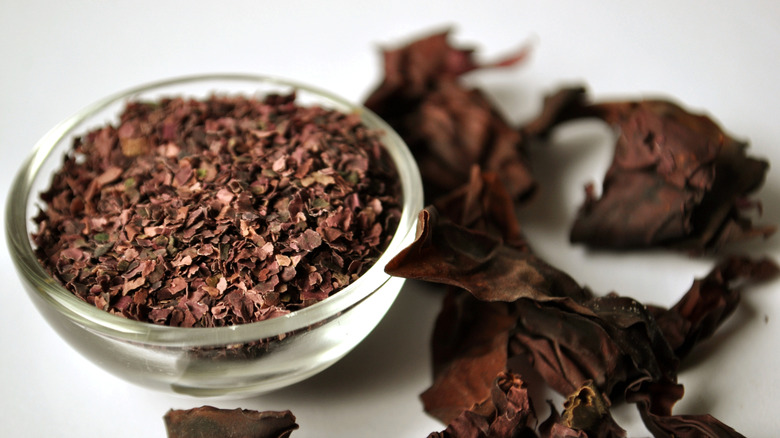 Finely chopped dulse in a bowl