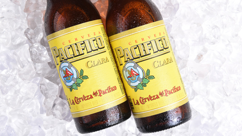 Cerveza Pacifico bottles on ice 