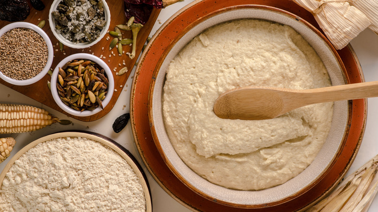 Tamale masa and other ingredients