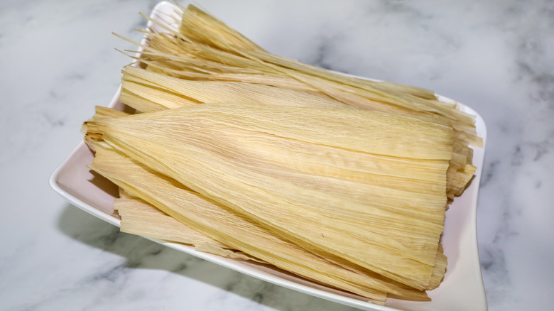 Corn husks for making tamales