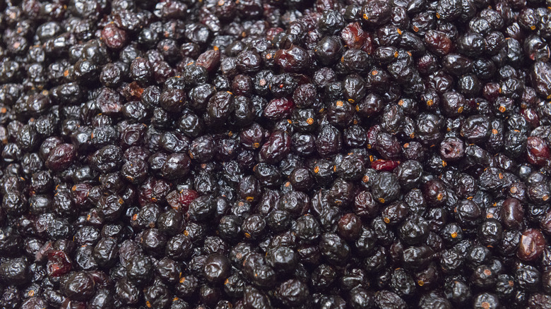 Close-up of dried blueberries