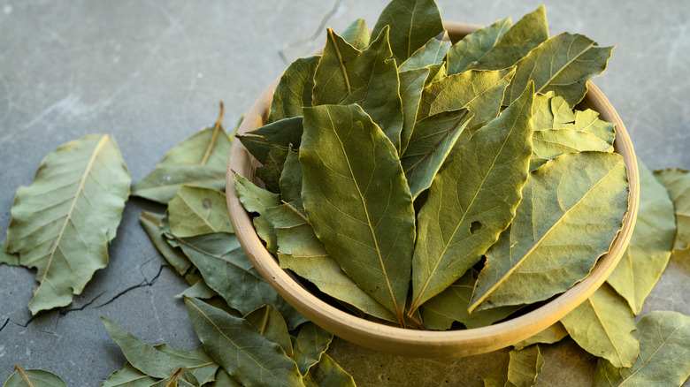 bowl of bay leaves