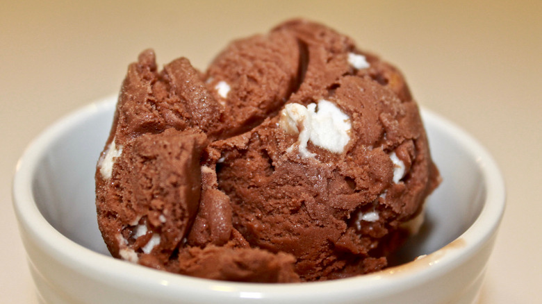 Dish rocky road ice cream