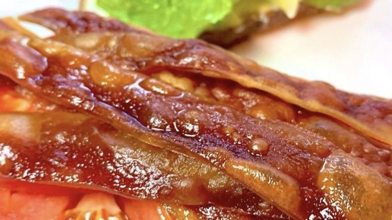 Close up of seaweed bacon