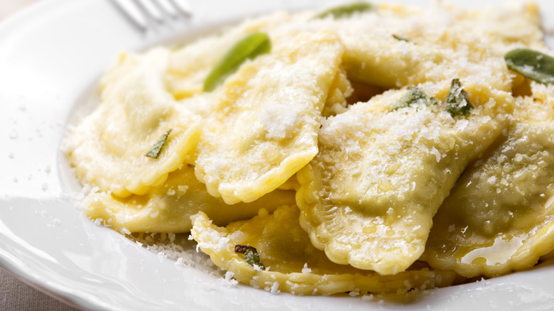 ravioli with butter and sage