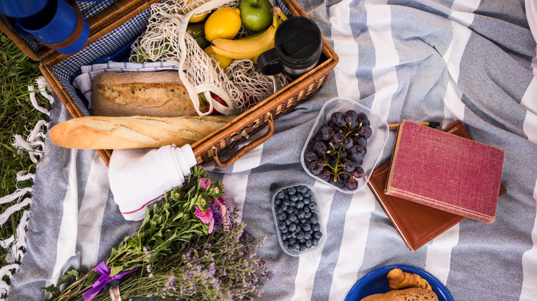 Overflowing picnic basket