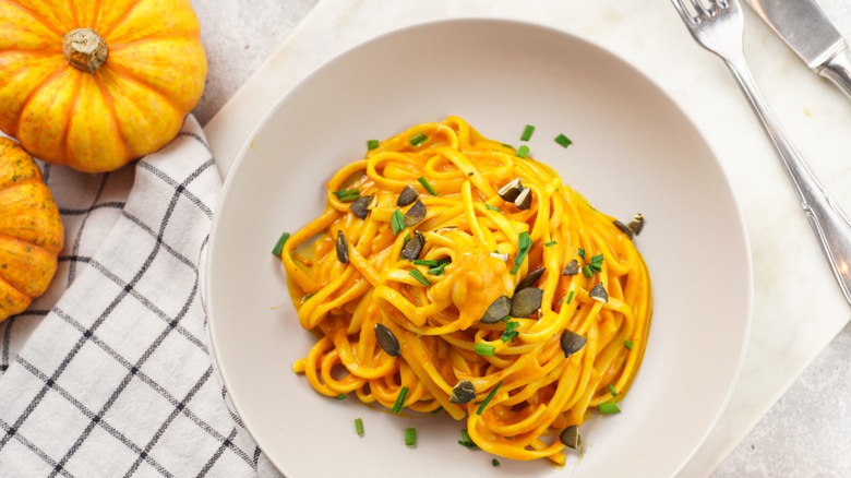 pumpkin Alfredo pasta