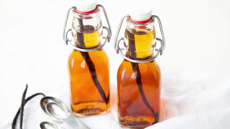 Bottles of homemade vanilla extract