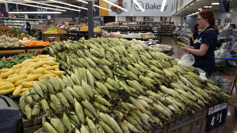 Shopper browsing in Walmart