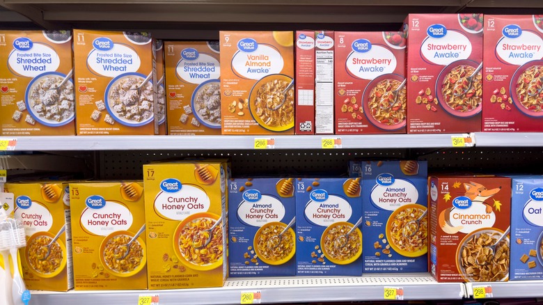 Price labels on Walmart shelves