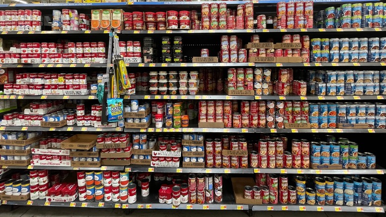 Canned food at Walmart