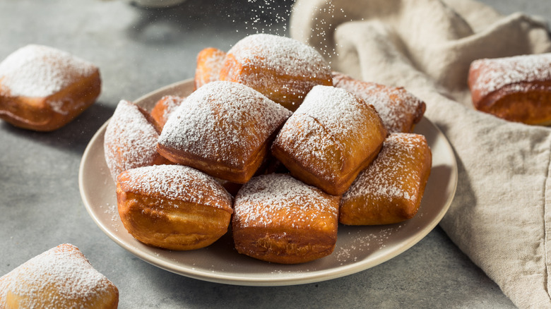 Beignets on plate