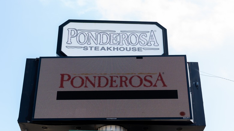 Ponderosa Steakhouse sign