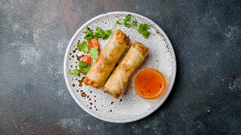 Egg roll recipe on plate