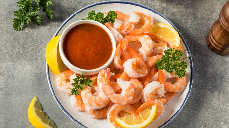 shrimp with cocktail sauce