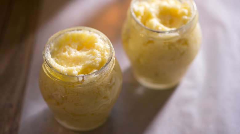 Brandy butter in glass jars