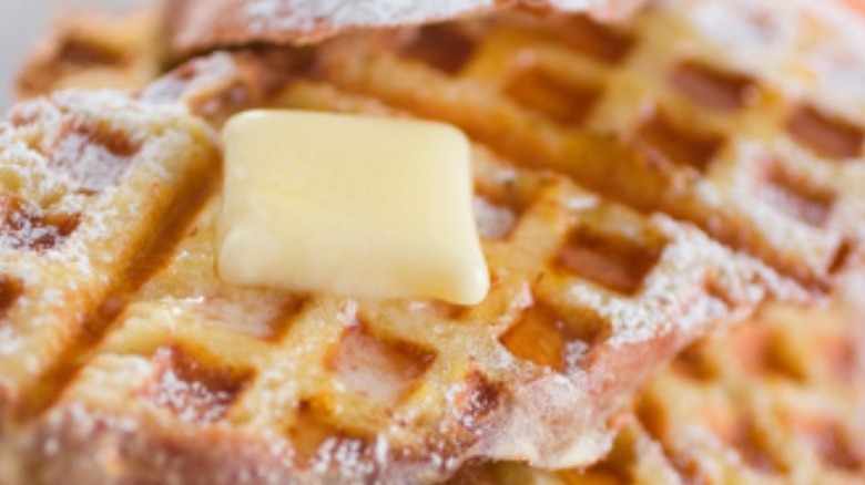 French toast waffle with butter