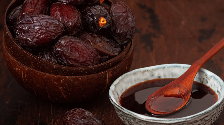 Honey dates in bowl