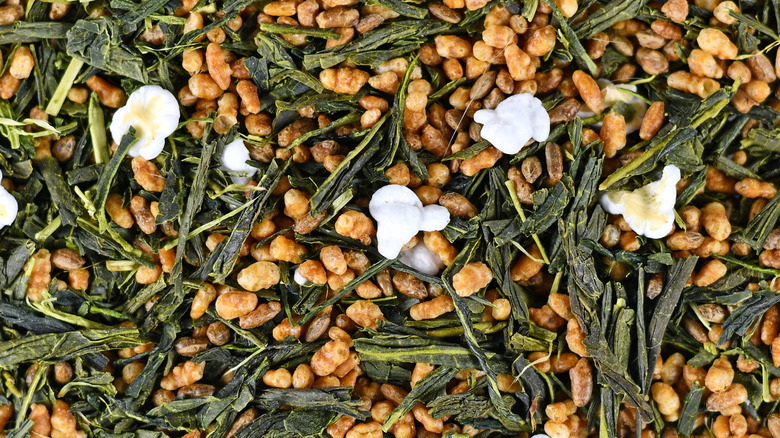 genmaicha close up shot