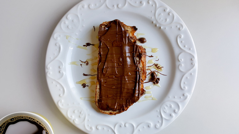 Chocolate spread on sourdough