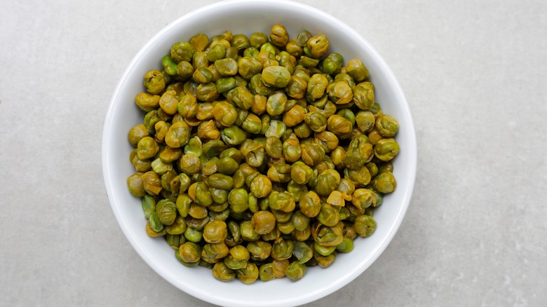 A bowl of roasted peas