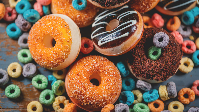 Donuts and sugary cereal