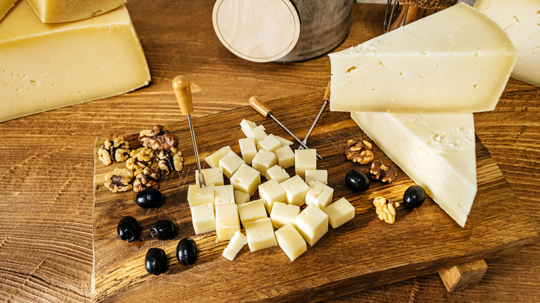 Assortment of cheese and nuts