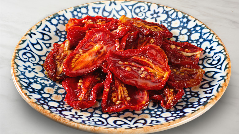 Plate of sun-dried tomatoes