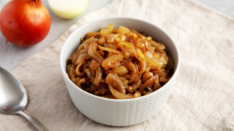 Bowl of caramelized onions