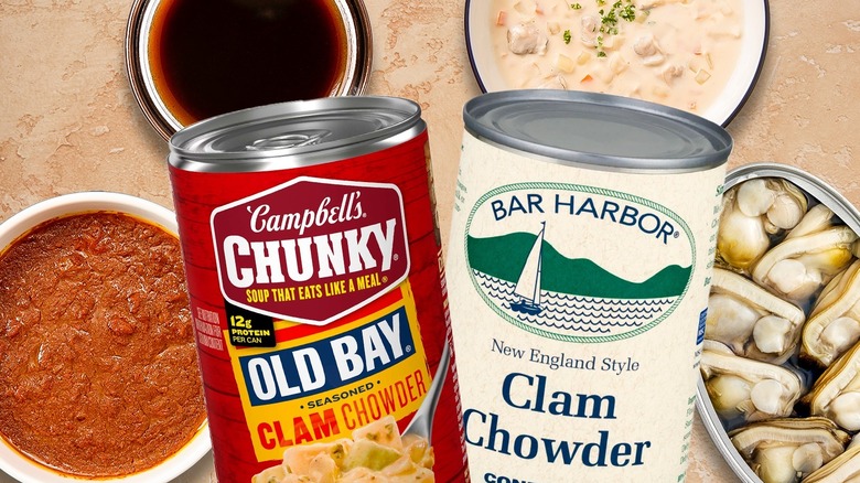 two types of canned chowder
