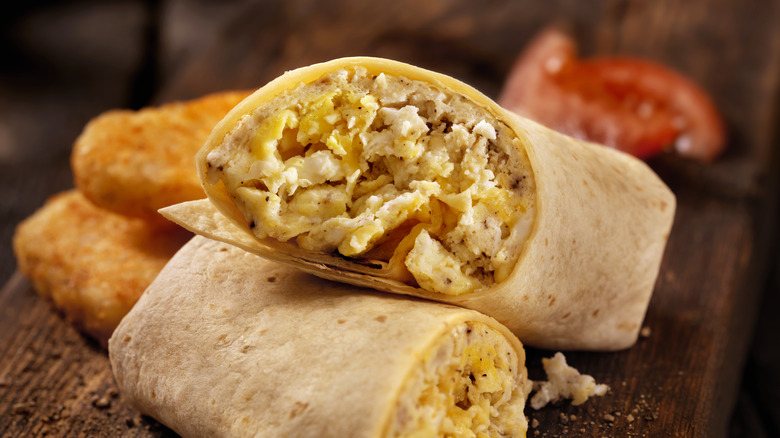 Scrambled egg in wrap