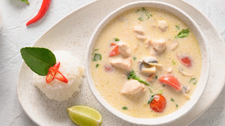 Asian coconut chicken soup