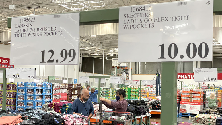 price tags on clothing at Costco