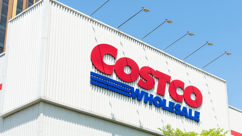 Costco sign on warehouse exterior