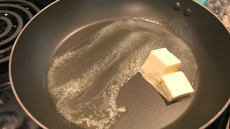 Melting butter in a pan