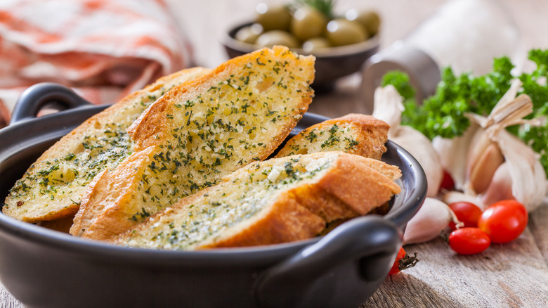 Garlic bread and Italian ingredients