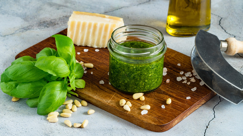 Jar of pesto