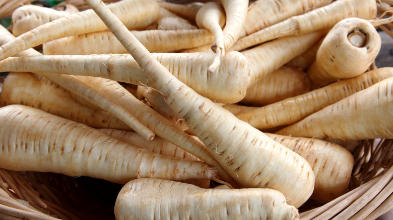 Basket of parsnips