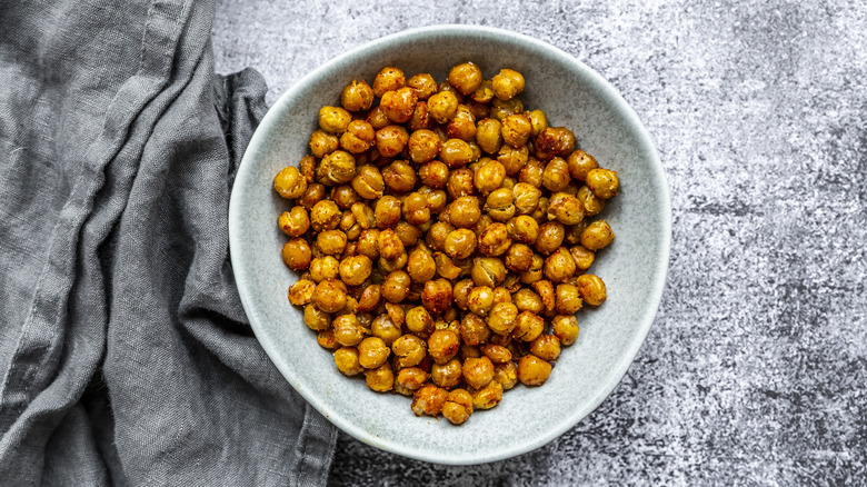 Bowl of roasted chickpeas