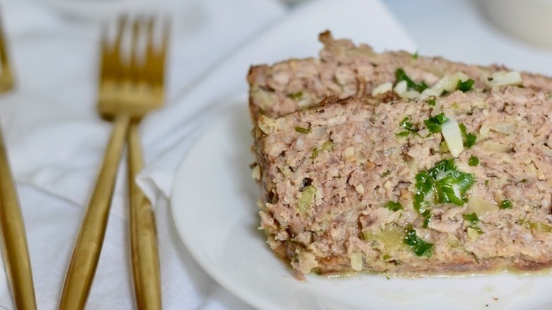 venison meatloaf on plate