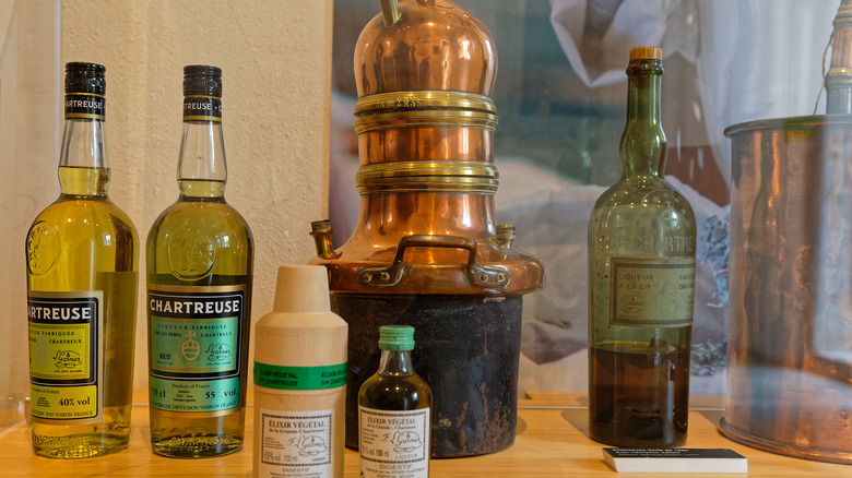 Chartreuse liqueur bottles