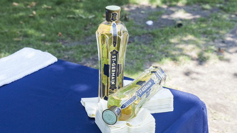 St. Germain elderflower liqueur bottles