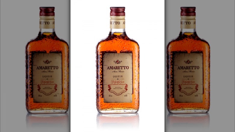 bottle of amaretto liqueur 