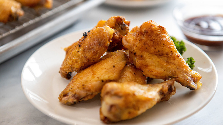 chicken wing pieces on plate