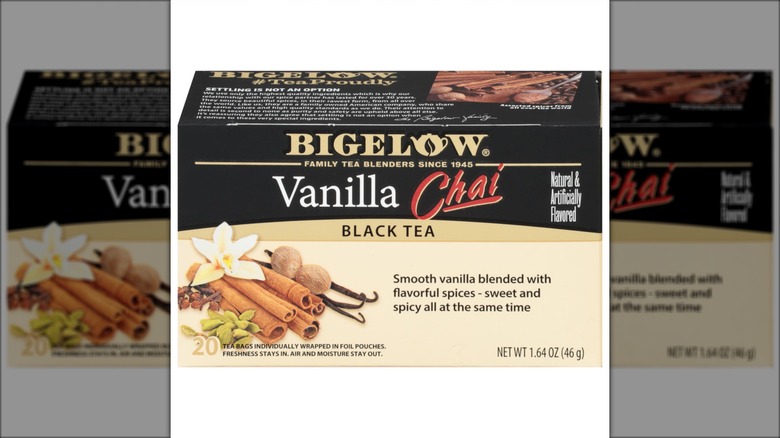 Box of Bigelow chai tea bags 