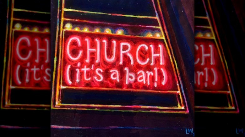 church neon sign