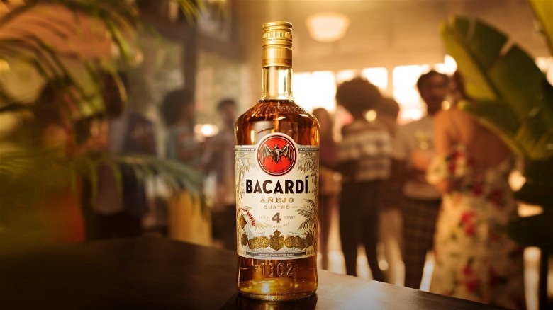 Bottle of Bacardi Añejo Cuatro