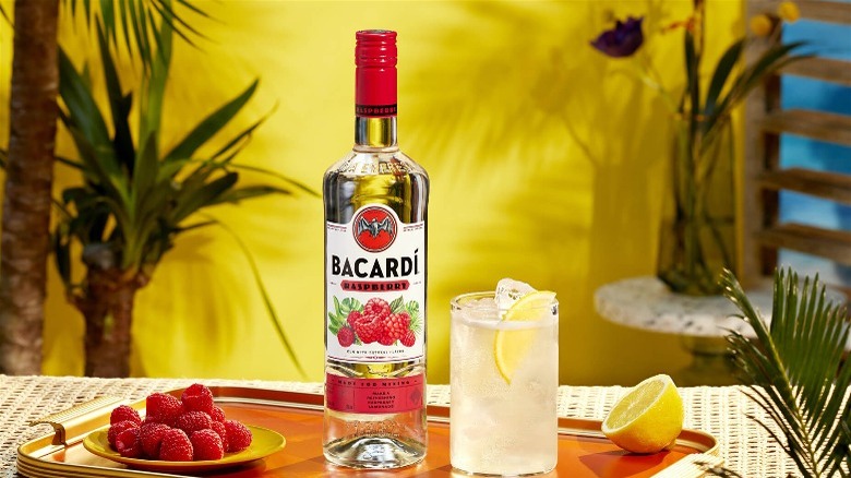 Bacardi Raspberry bottle and glass